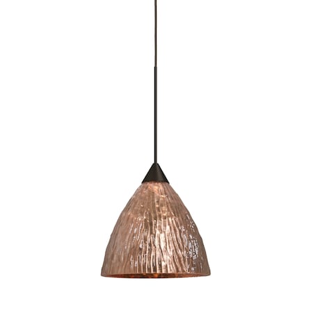 Besa Lighting Eve Cord Pendant, Stone Copper Foil, Bronze Finish, 1x5W LED 1XT-EVECS-LED-BR
